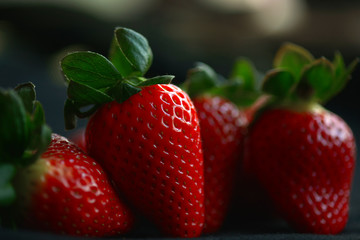 Background from freshly harvested strawberries