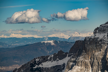 Winter in Madonna di Campiglio Aerial Drone Italy Dolomites Trentino