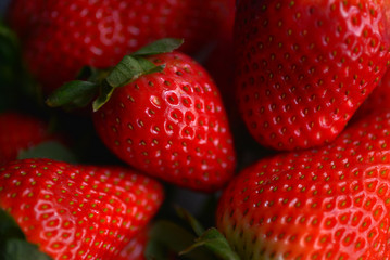 Background from freshly harvested strawberries