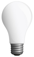 Vector illustration of a white light bulb.