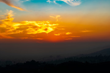 sunset in the mountains