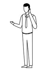 business call businessman faceless black and white