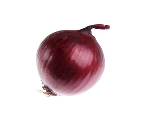 Red onion isolated on white. Clipping way. Clipping path.