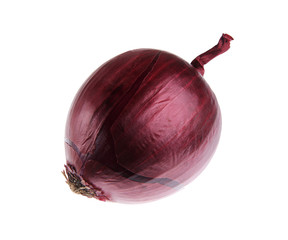 Red onion isolated on white. Clipping way. Clipping path.