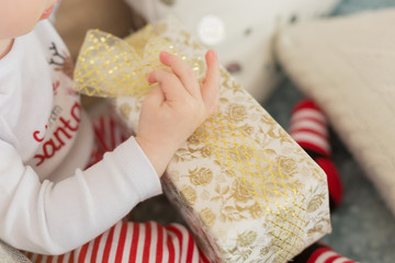 child holding gift box