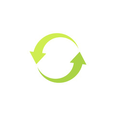 Obraz premium Eco logotype recycling. Icon with green arrows in a circle.