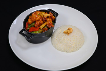 chinese kung pao chicken with rice