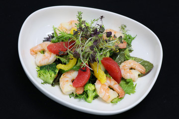 poached prawns and citrus salad