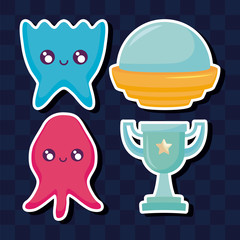 classic video game set icons