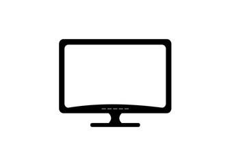 lcd computer monitor icon black and white isolated symbol