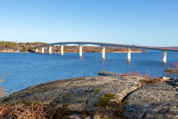 Fototapeta na wymiar Bridge between mainland and island in the archipelago