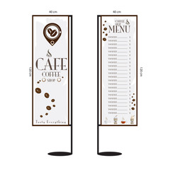 menu coffee shop cafe restaurant template design hand drawing graphic