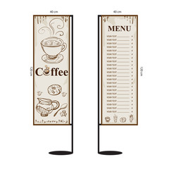 menu coffee shop cafe restaurant template design hand drawing graphic