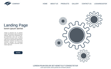 Website landing page vector template. Abstract minimalistic design for webpage, banner and application