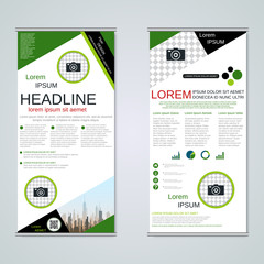 Modern roll-up business banners vector template	