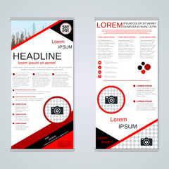 Modern roll-up business banners vector template	
