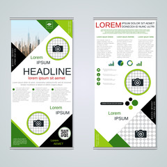 Modern roll-up business banners vector template	