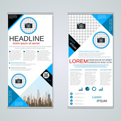 Modern roll-up business banners vector template	