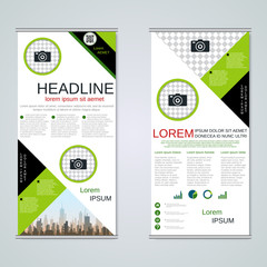 Modern roll-up business banners vector template	