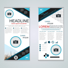 Modern roll-up business banners vector template	
