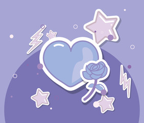 love heart lfower stars background