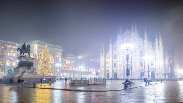 Milan Hyperlapse Time lapse Cathedral on the Piazza Duomo di Milano Christmas Timelapse Vittorio Emanuele II Gallery