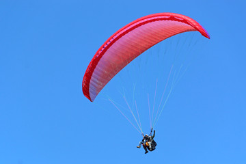 Tandem paraglider flying wing
