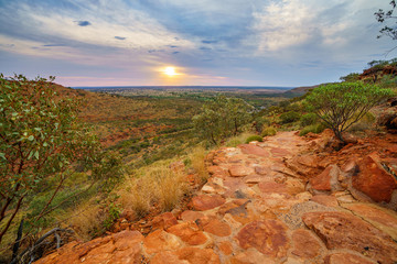 hiking kings canyon at sunset, watarrka national park, northern territory, australia 9