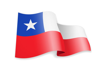 Chile flag in the wind. Flag on white background vector illustration