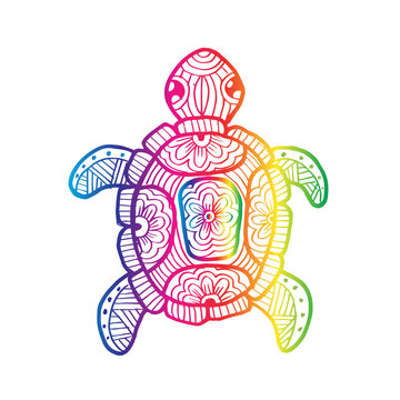 Drawing decorative turtle