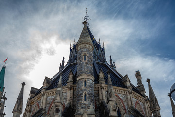 Obraz premium Ottawa CANADA - February 17, 2019: Federal Parliament Building of Canada in Ottawa, North America