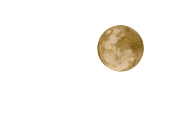 Full moon isolated on white background