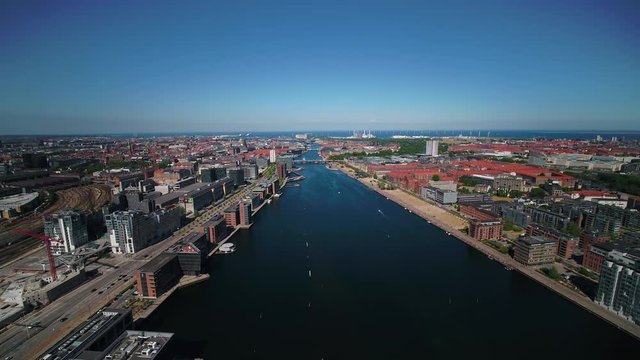 Aerial Denmark Copenhagen June 2018 Sunny Day 15mm Wide Angle 4K Inspire 2 Prores  Aerial video of downtown Copenhagen in Denmark on a sunny day with a wide angle lens.