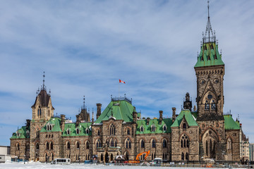 Fototapeta premium Ottawa CANADA - February 17, 2019: Federal Parliament Building of Canada in Ottawa, North America
