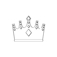 Isolated outline of a crown. Vector illustration design