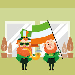 Fototapeta premium St patricks day elves cartoons