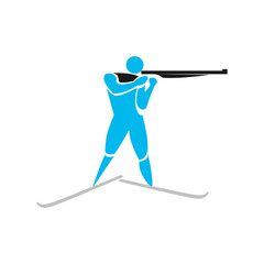 Isolated skiing people icon with a shotgun. Vector illustration design