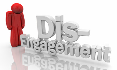 Disengagement Sad Person Left Out Words 3d Illustration