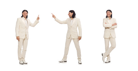 Man in funny concept isolated on white