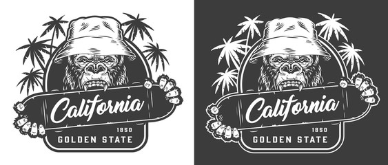 Vintage skateboarding sport emblem