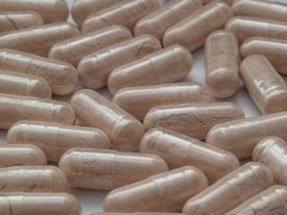 pills on white background