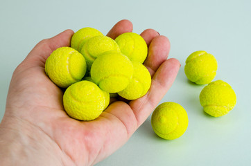 Candies gum balls in shape of tennis balls