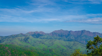 Sunrise scenery on the mountain at Khao Chang Phueak Karnchanaburi