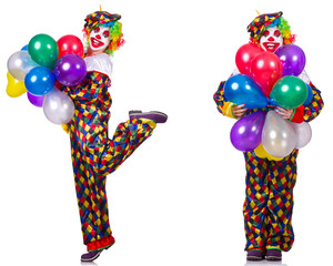Funny male clown isolated on white 