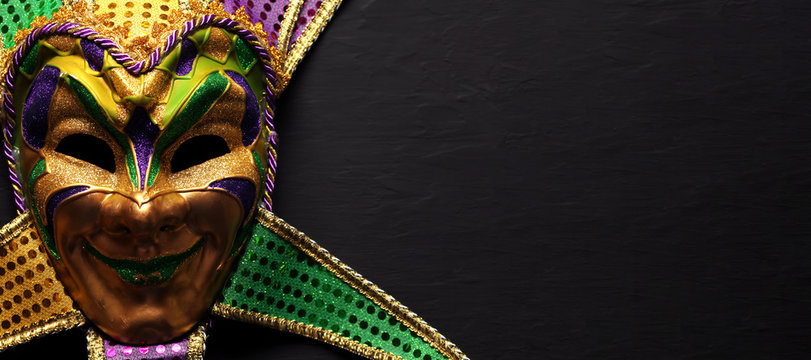 Colorful Mardi Gras mask background