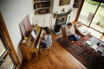 Mother and daughter spending free time together 