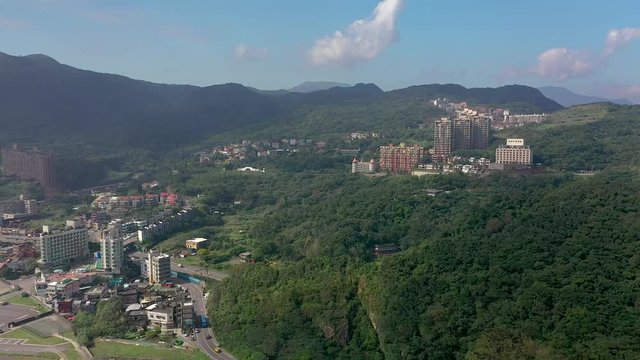 Aerial view of the city on the hill