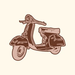 Scooter Vintage Illustration. Vector Eps 08.
