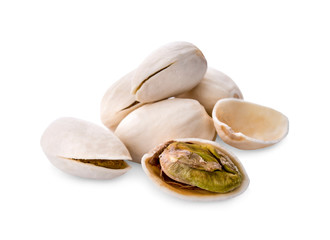 pistachioes isolated on white background