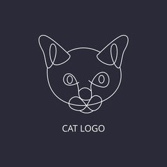 Cat line minimalist logo